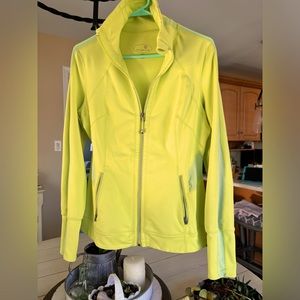 Tangerine zip up athletic top